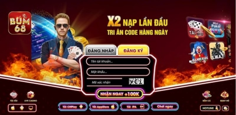 Bum68 sở hữu lượng lớn người chơi